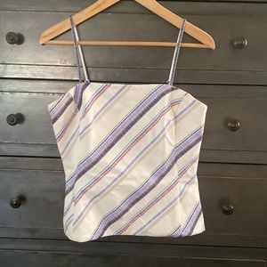 White House Black Market Corset Top Stripes Size 6